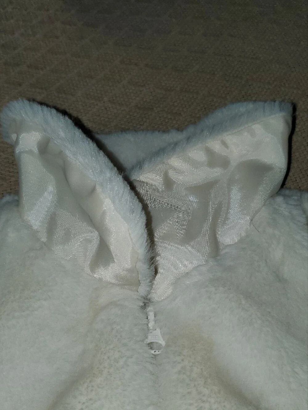 Kids Cream Faux Fur Pea Coat Size 5T